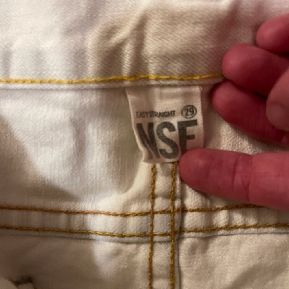 NSF Button Down White Jeans Size 29